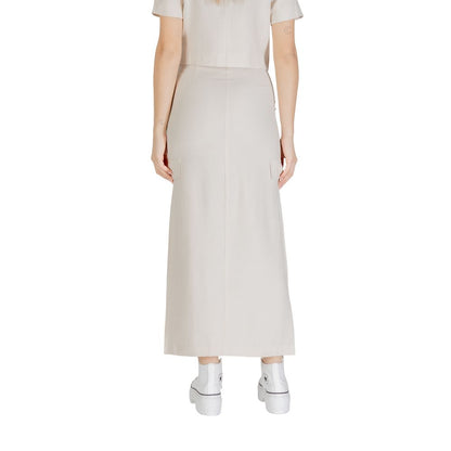 Bicolor Viscose Long Skirt