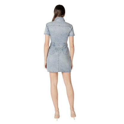 Blue Cotton Midi Dress