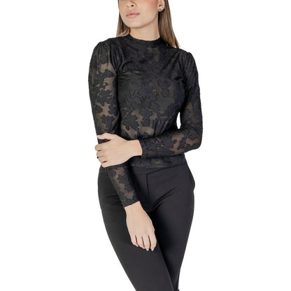 Black Polyester Long Sleeve T-Shirt
