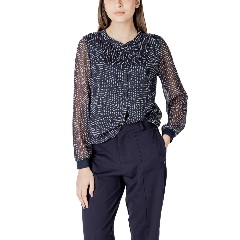 Blue Polyester Blouse