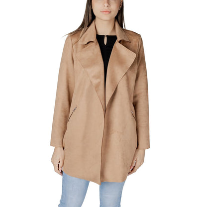 Beige Polyester Trench Coat