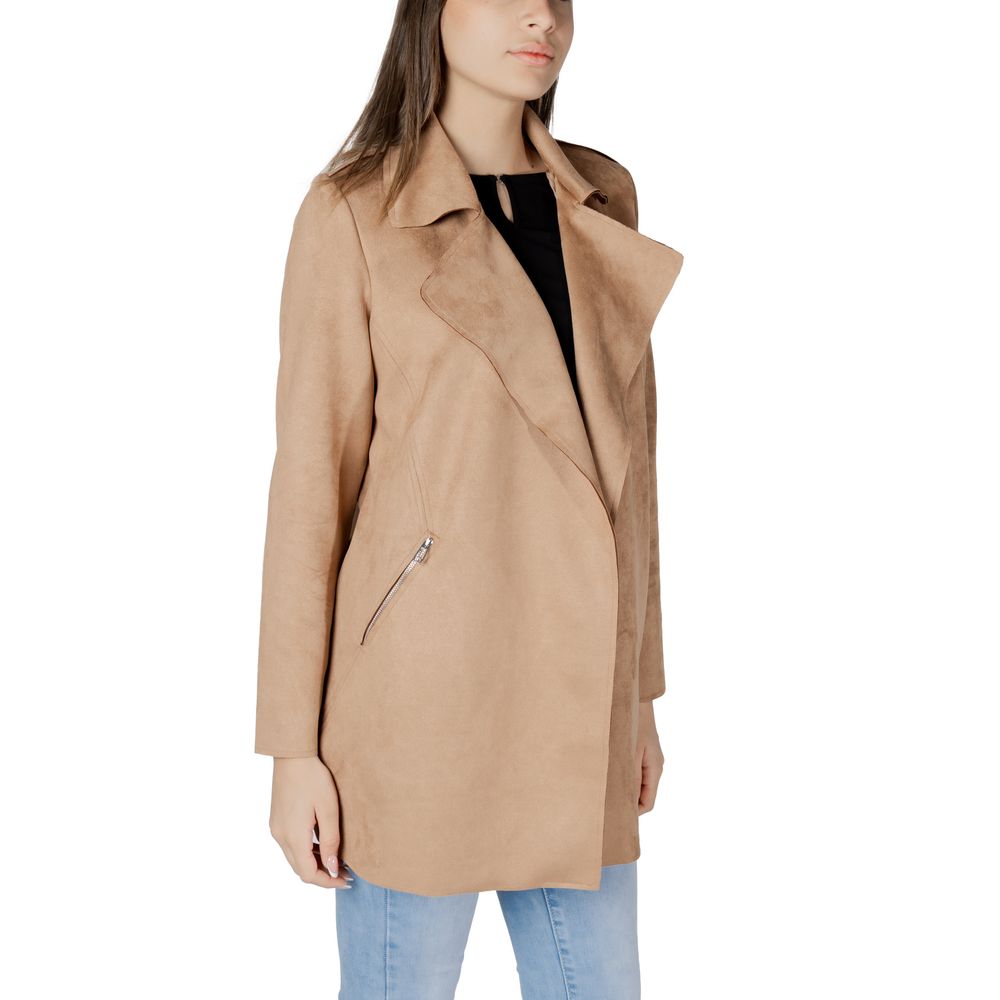 Beige Polyester Trench Coat