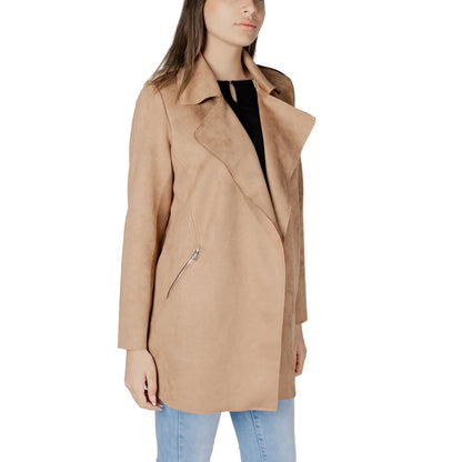 Beige Polyester Trench Coat