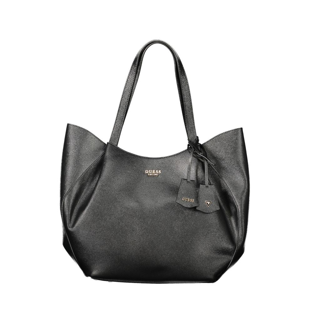 Black Polyethylene Women Handbag