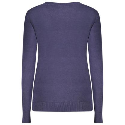 Blue Viscose Women Sweater