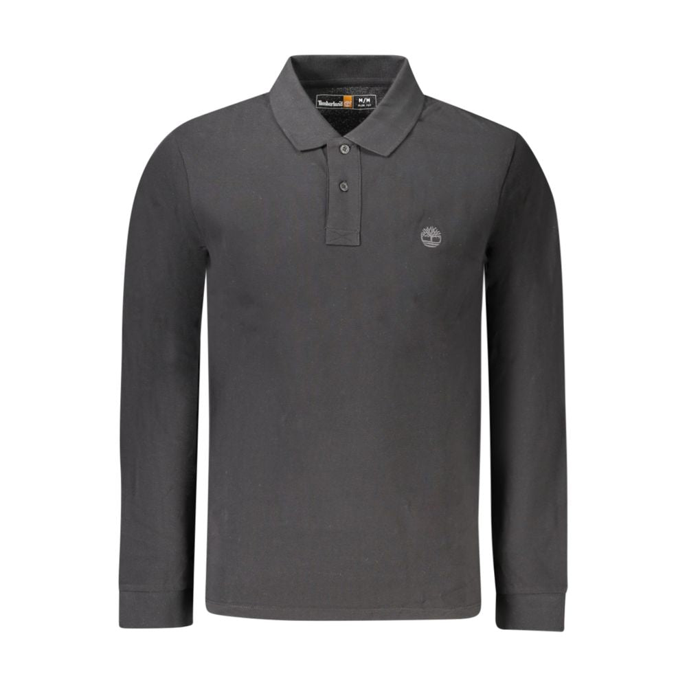 Black Cotton Men Polo Shirt