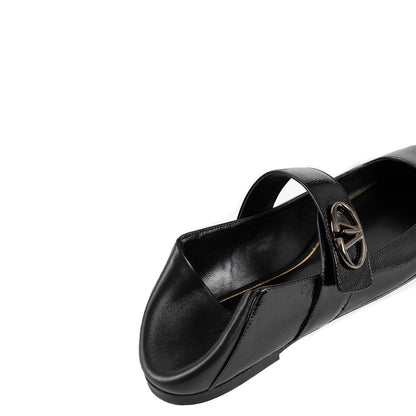 Black Calfskin Ballet Flats