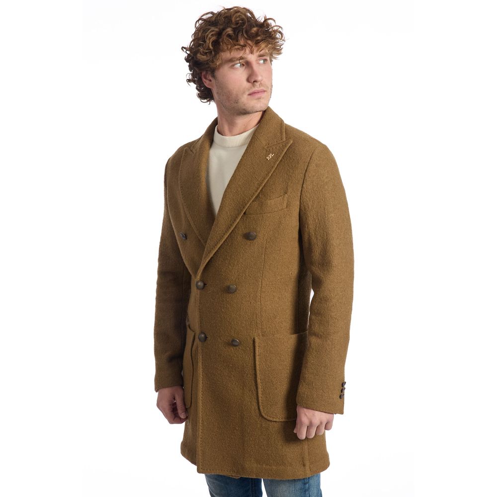 Brown Wool Men Jacket