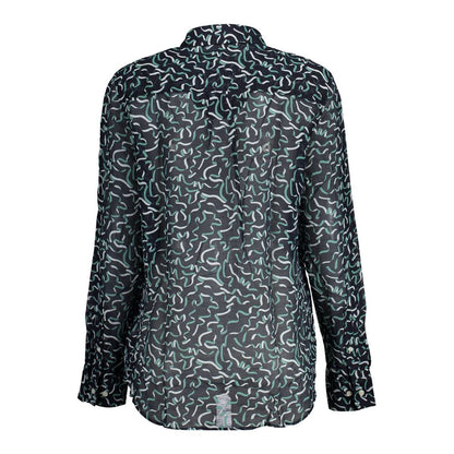 Blue Cotton Women Shirt