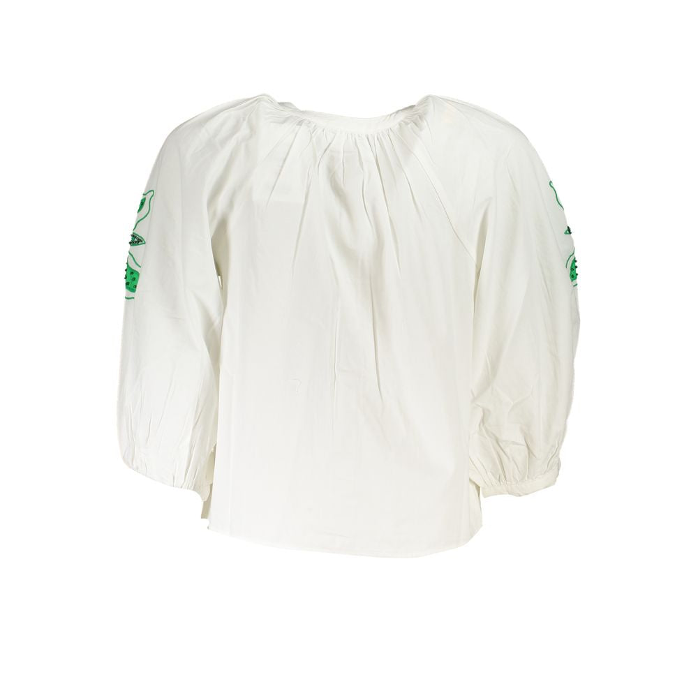 Bianco Polyester Women Shirt