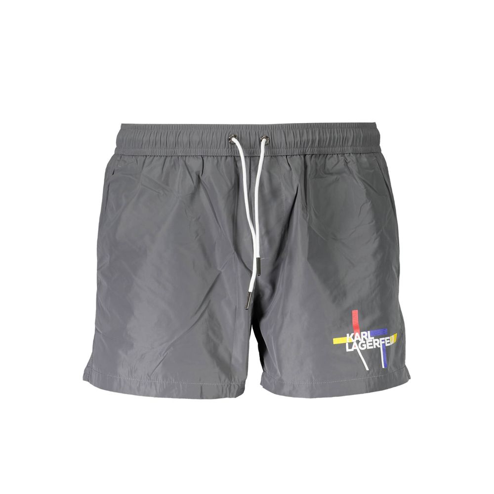 Gray Polyester Swimwear