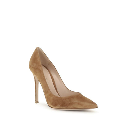 Beige Leather Pumps