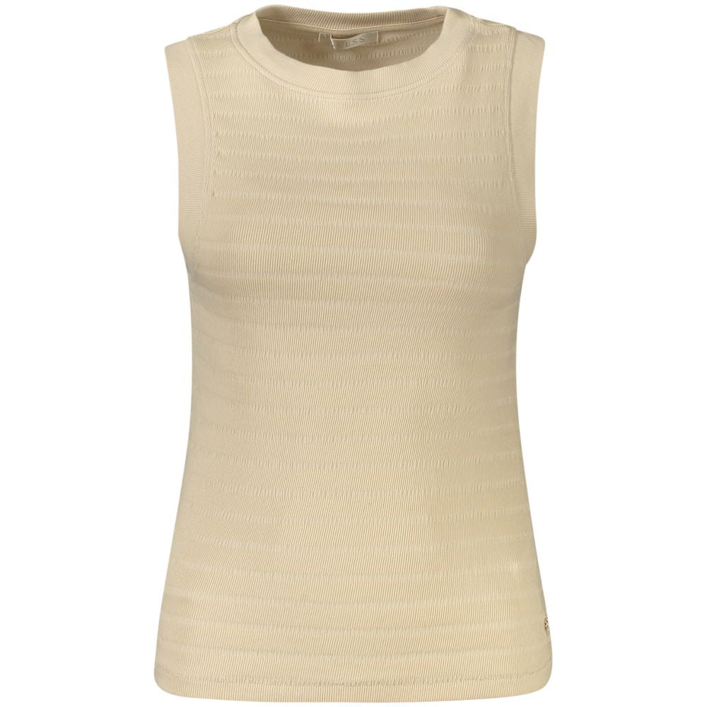 Beige Cotton Tank Top