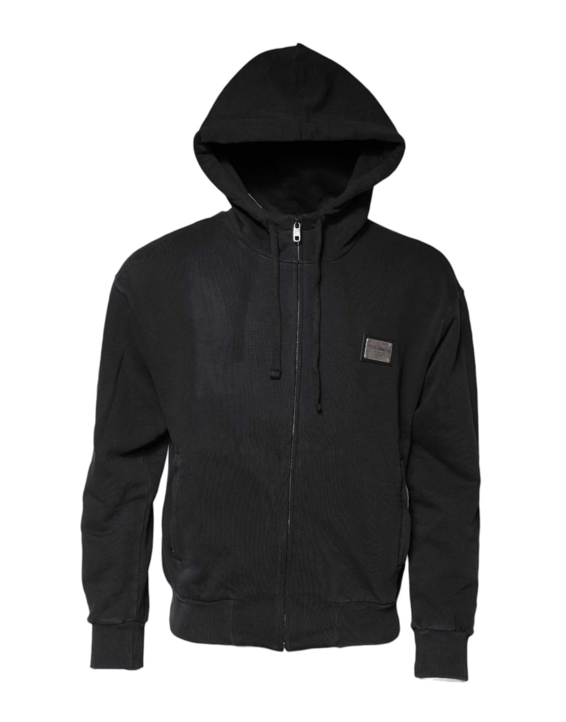 Black Logo Full Zip Hooded Sweatshirt Sweater