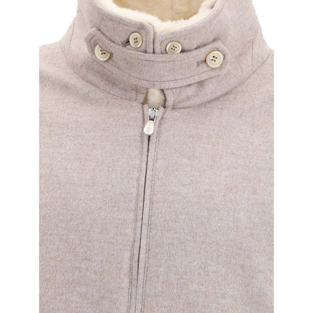 Beige Cashmere Bomber