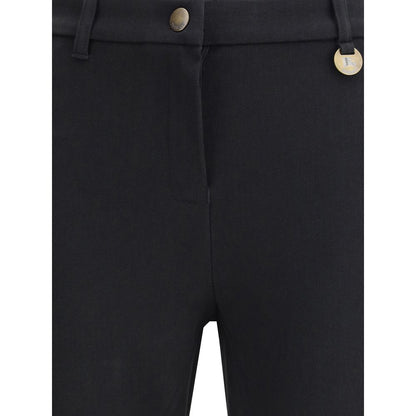 Black Cotton Casual Pants