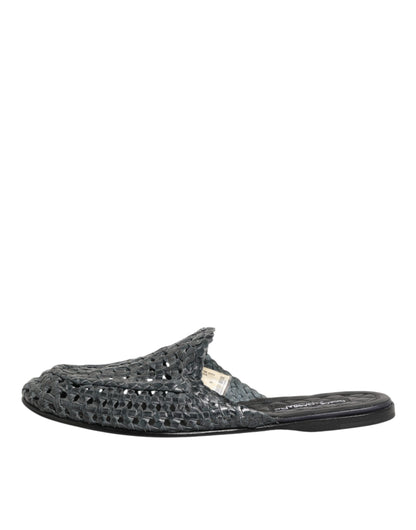 Blue Woven Slides MULES Men Sandals Shoes