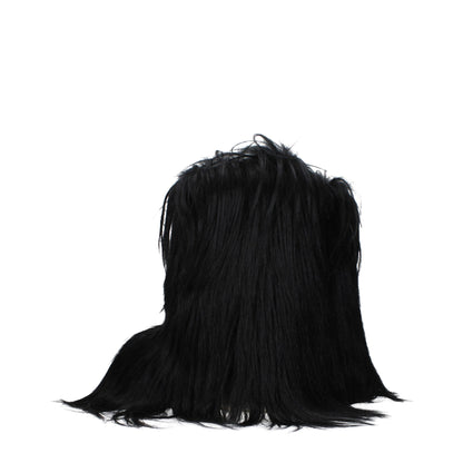 Black Fur Ankle Boots