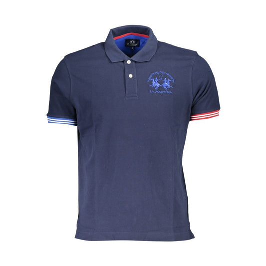 Blue Cotton Polo Shirt