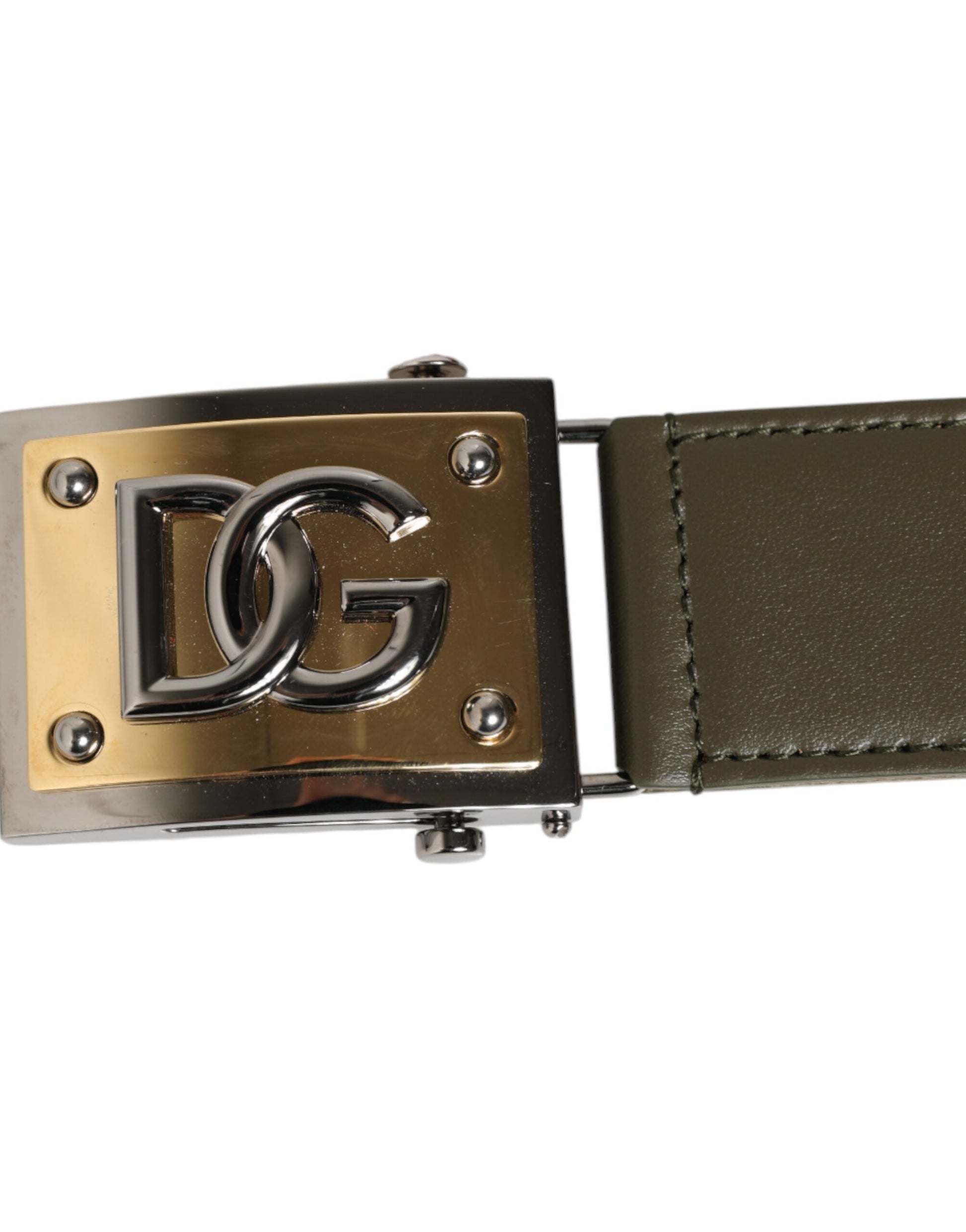Military Green Nylon Logo Metal Buckle Belt