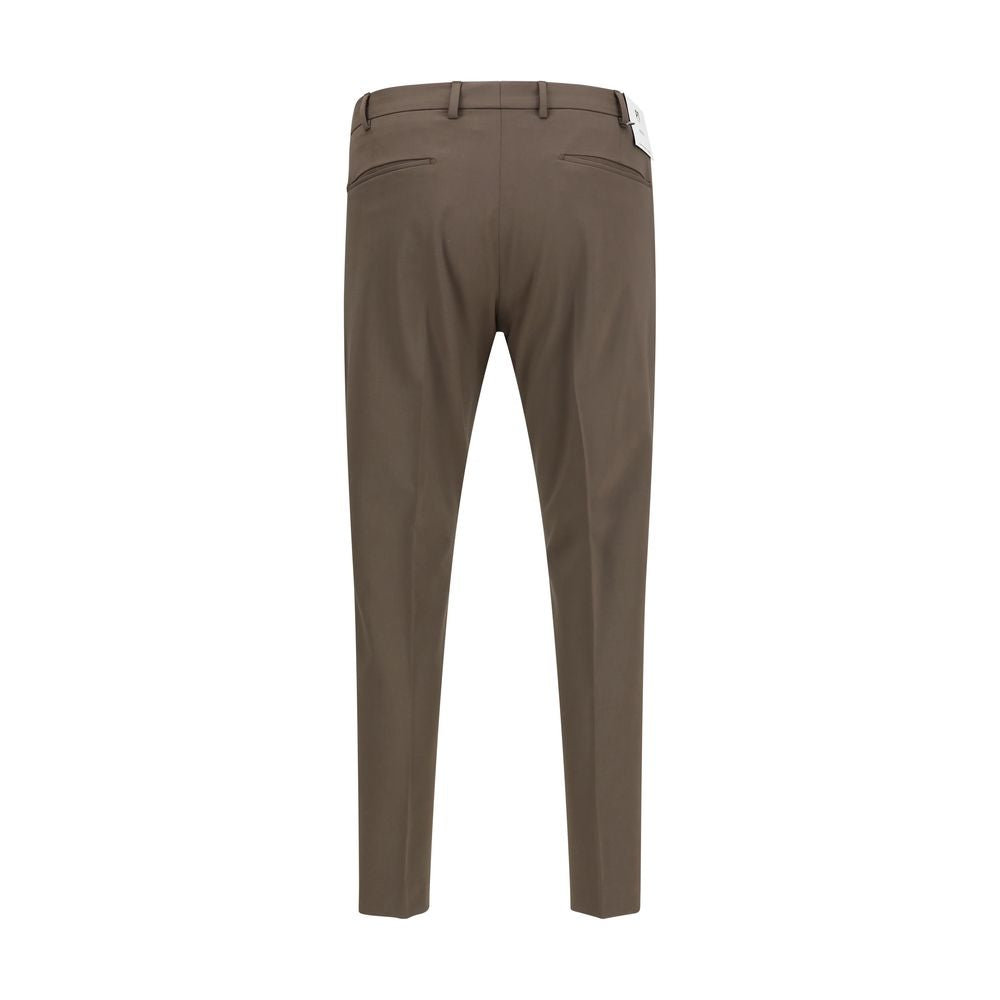 Brown Fleece Wool Casual Pants