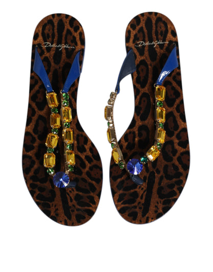 Blue Crystals Flats Sandals Beachwear Shoes