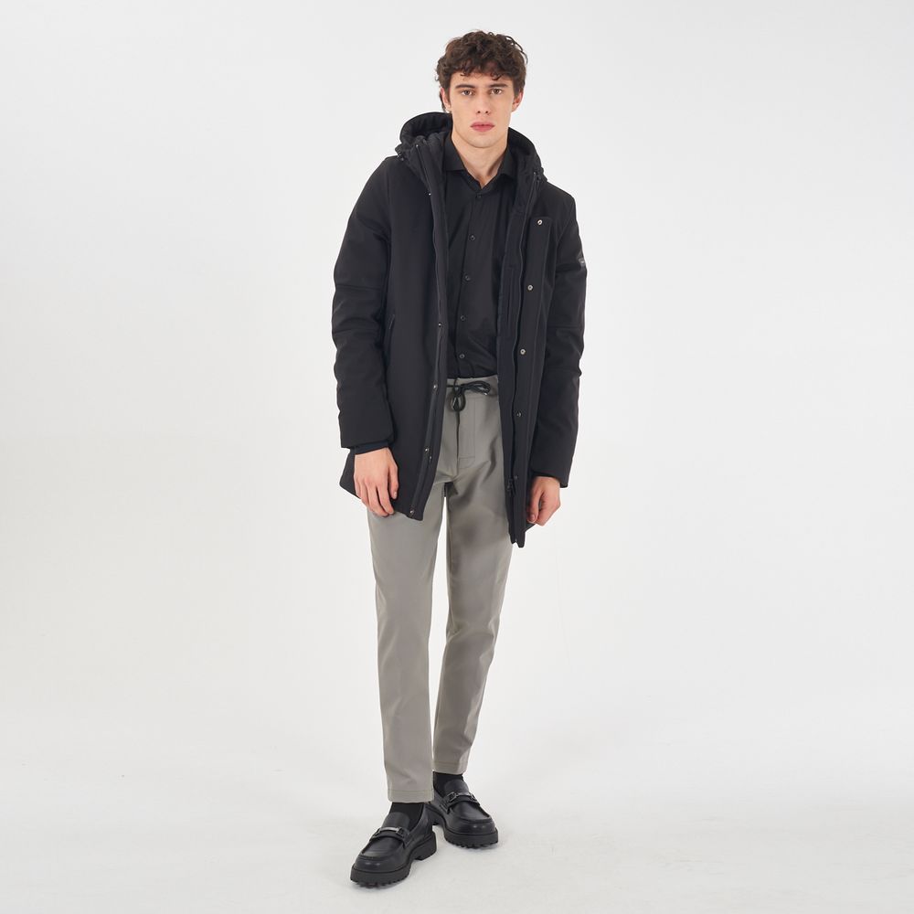 Black Nylon Jackets & Coat