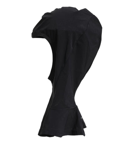 Black Nylon Elastane Balaclava Hood Face Cover Hat