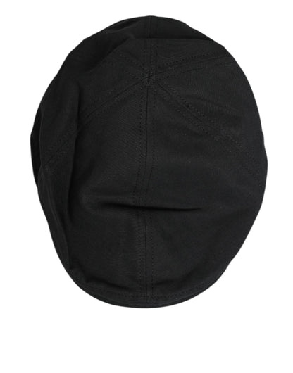 Black Cotton Blend Newsboy Men Cloth Cap Hat