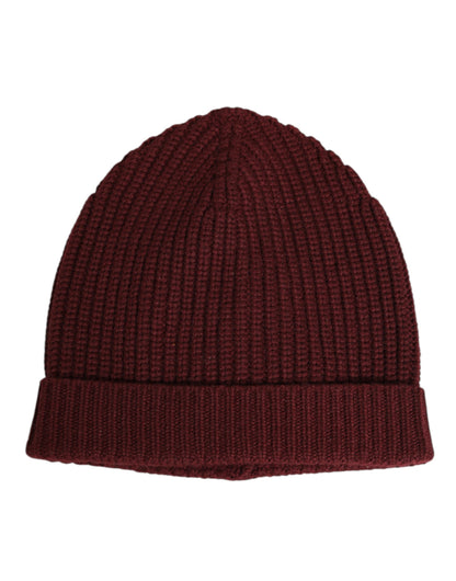 Brown Cashmere Knitted Beanie Capello Men One Size Hat
