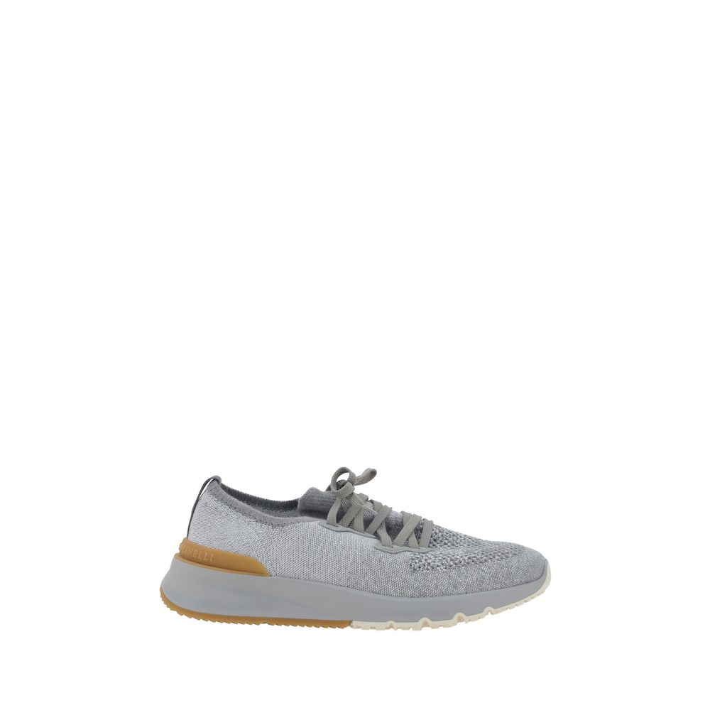 Gray Cotton Athletic Sneakers