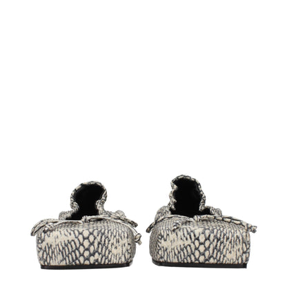 Beige Leather Ballet Flats