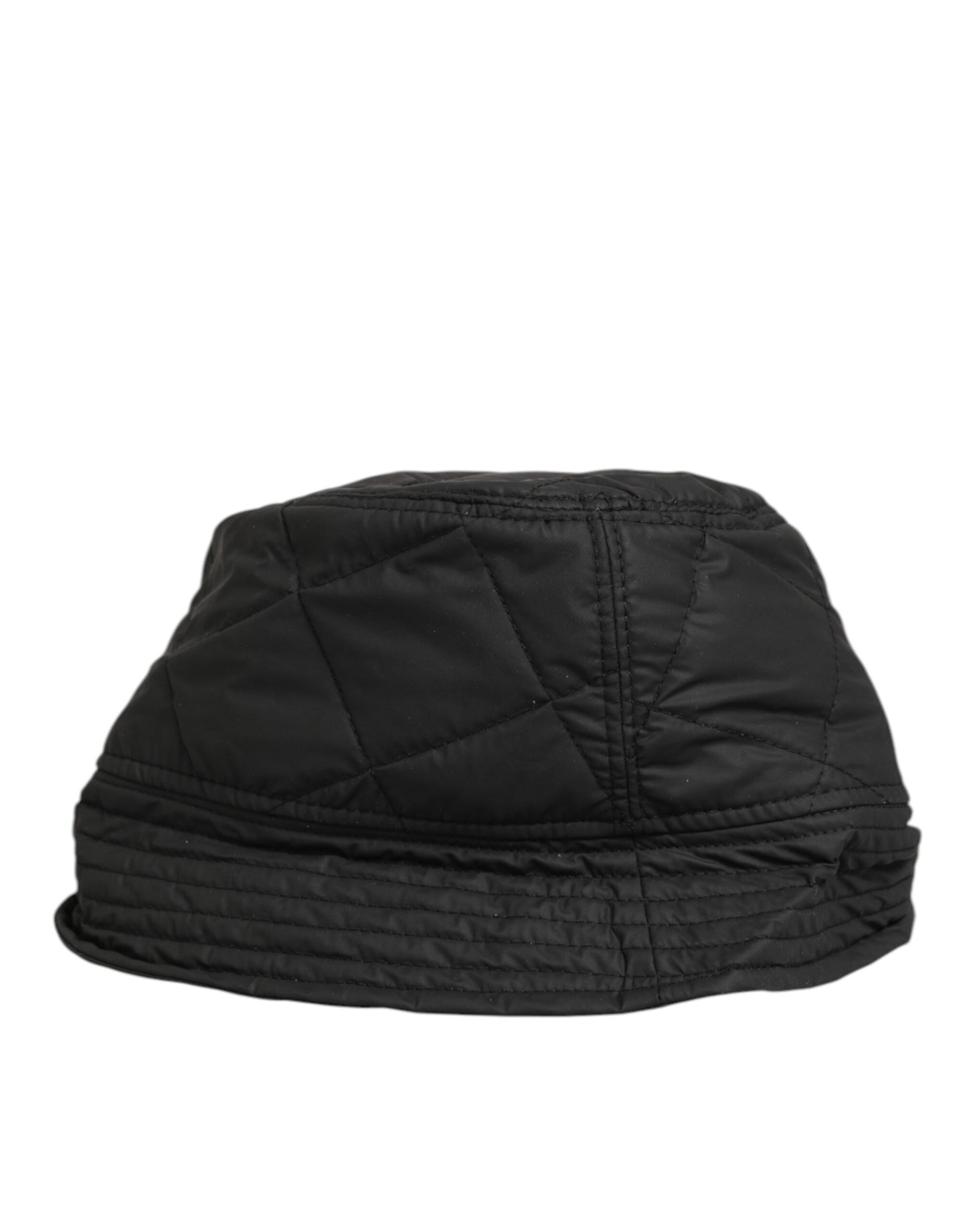 Black Nylon Quilted Bucket Men Capello Hat