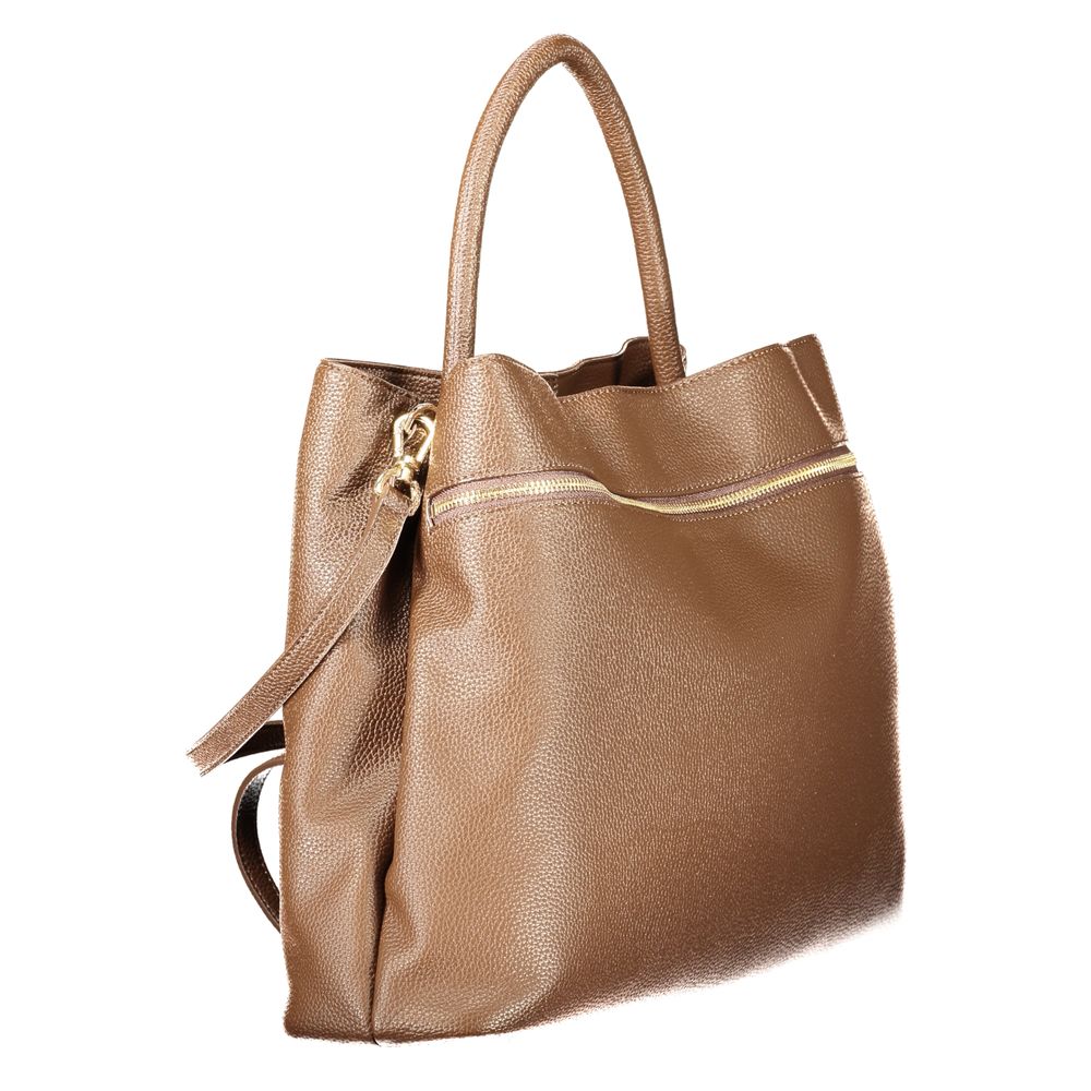 Brown Polyethylene Women Handbag