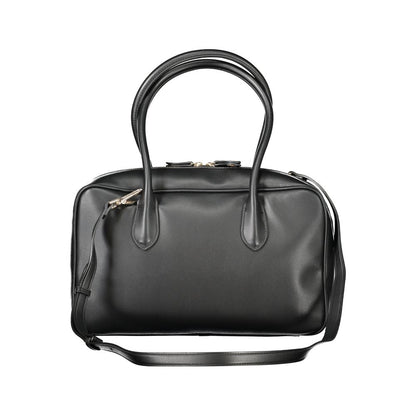 Black Polyethylene Women Handbag
