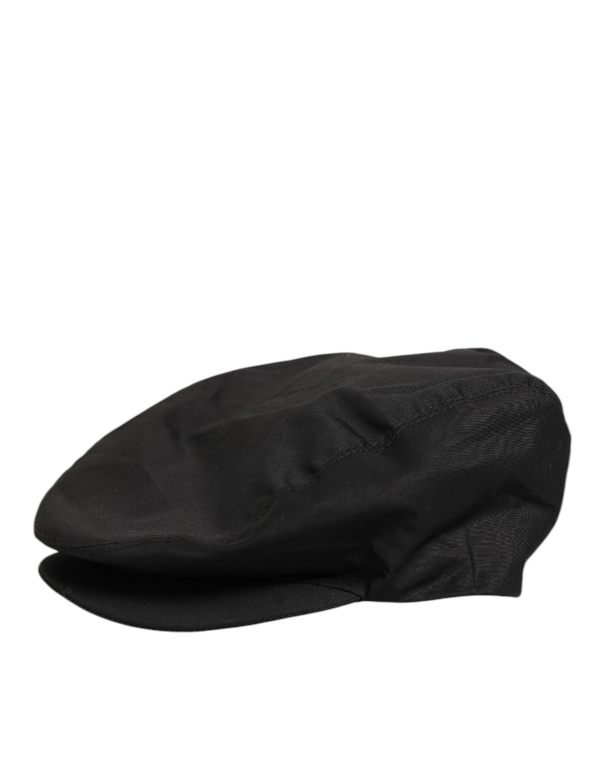 Black Cotton Stretch Newsboy Cloth Capello Hat