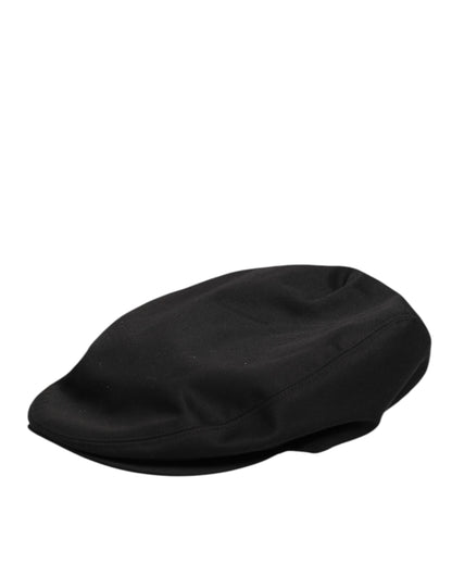 Black Cotton Dg Logo Newsboy Cloth Capello Hat