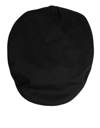 Black Cotton Dg Logo Newsboy Cloth Capello Hat