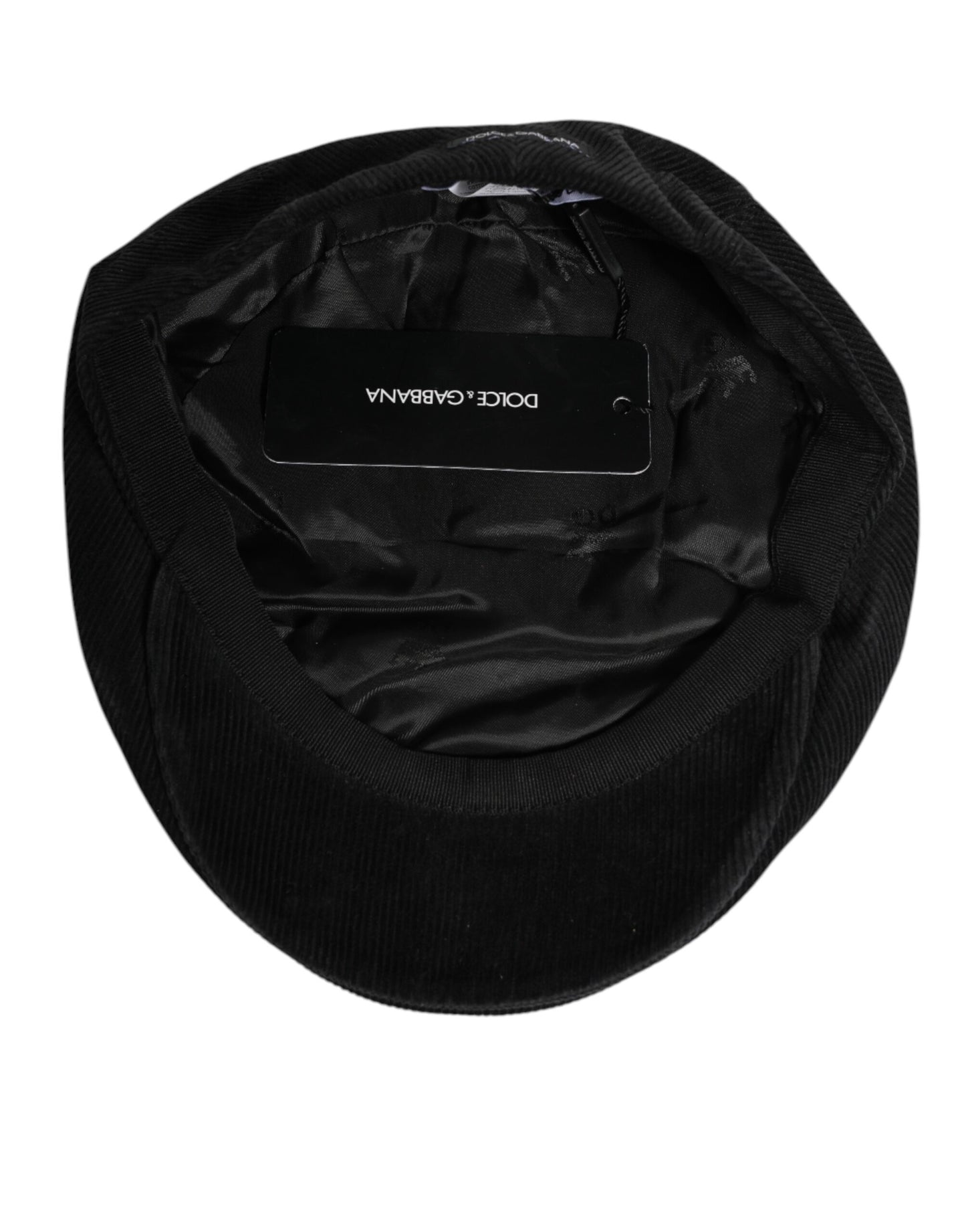 Black Cotton DG Logo Newsboy Cloth Capello Hat