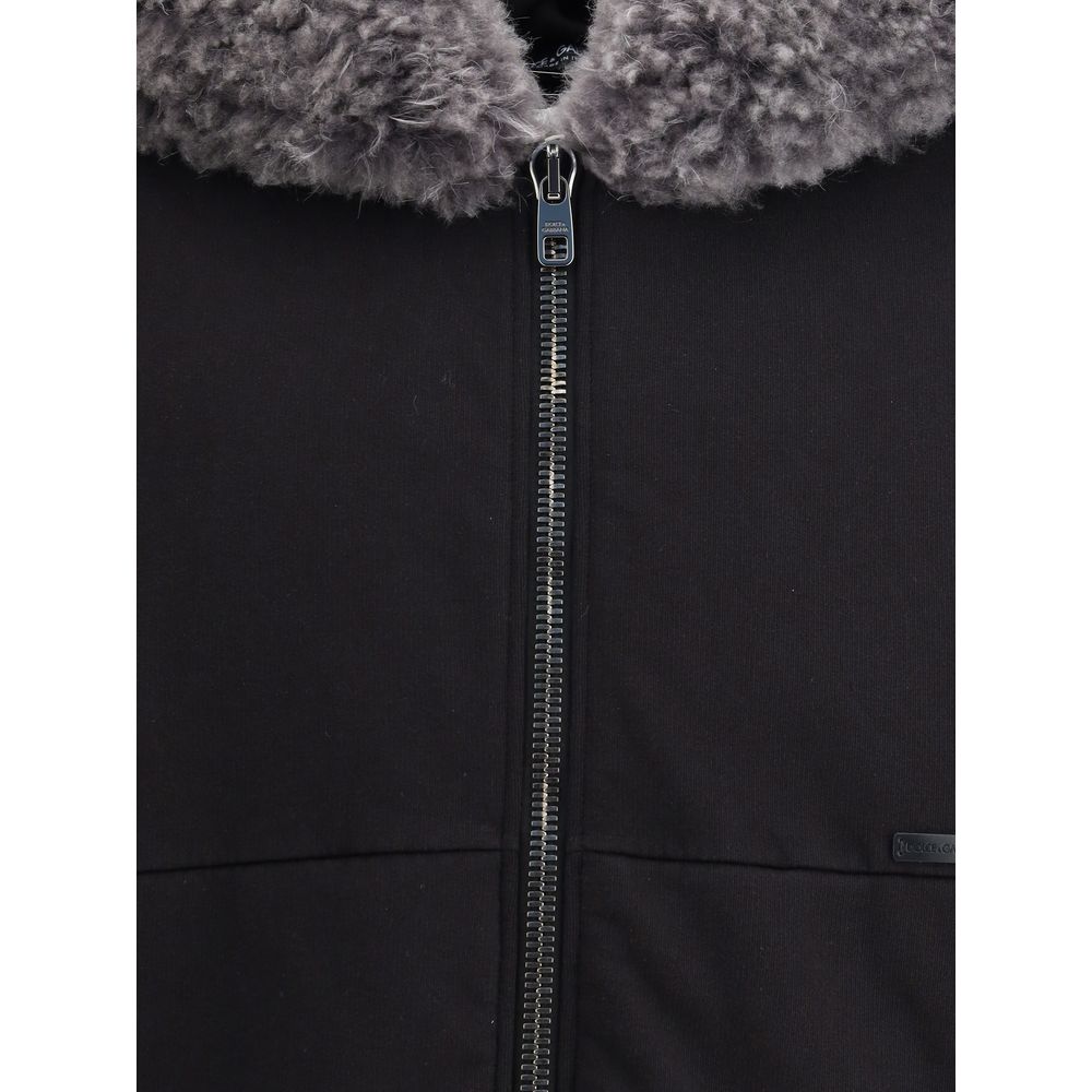 Black Cotton Sweatshirt