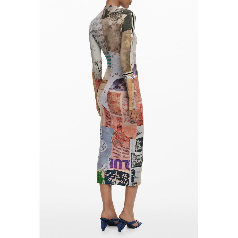 Beige Viscose Women Dress