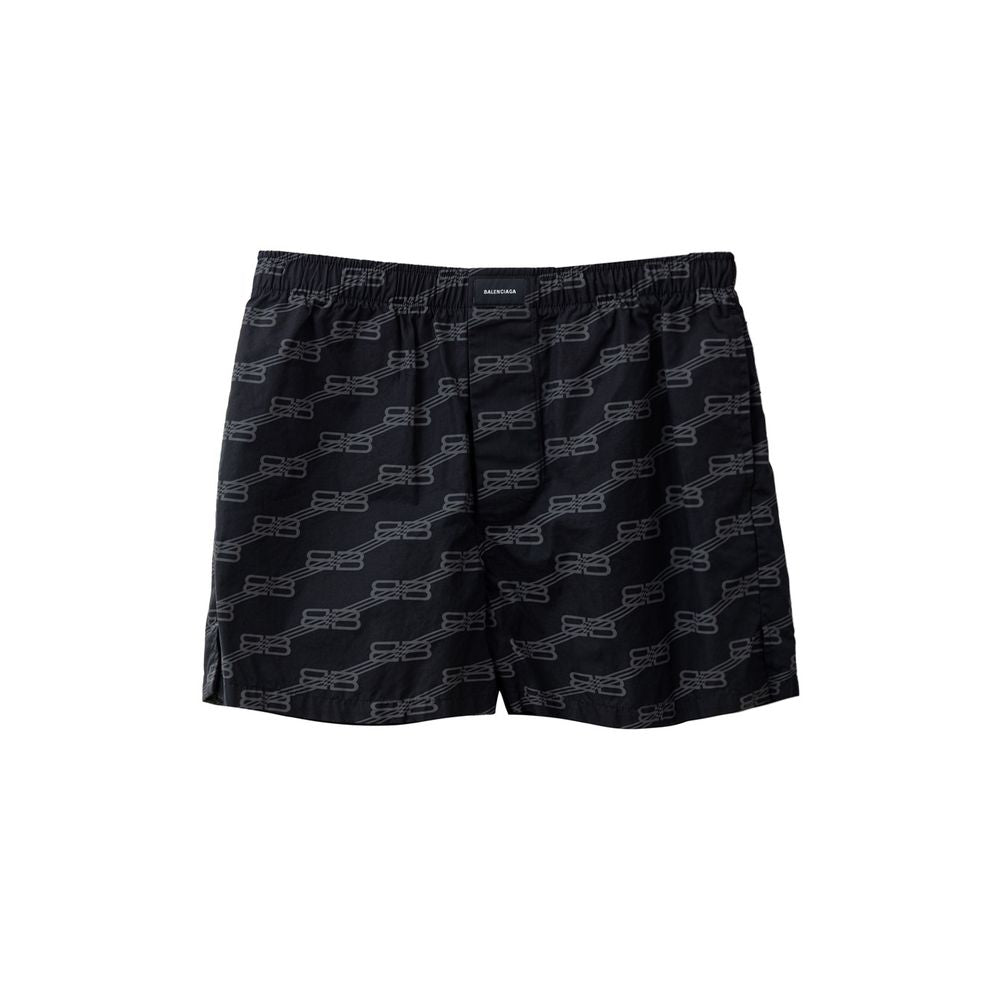 Black Cotton Bermuda Shorts