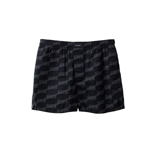 Black Cotton Bermuda Shorts