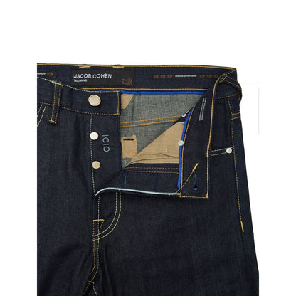 Blue Polyester Tapered Jeans