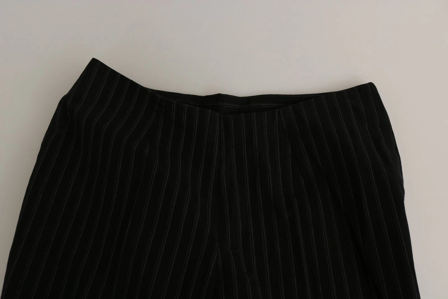 Black High Waist Straight Dress Trouser Pants