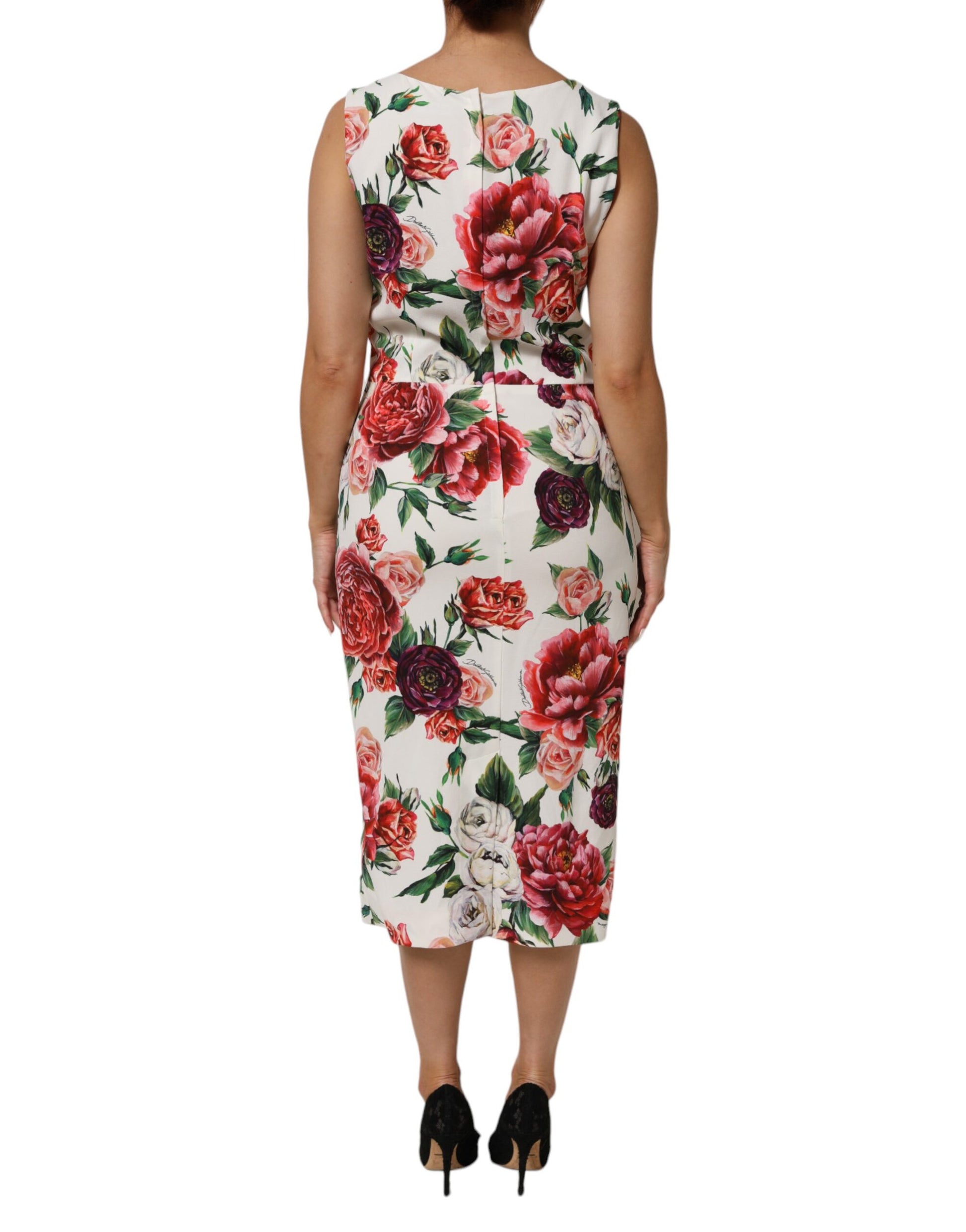 Multicolor Floral Print Viscose Sheath Dress