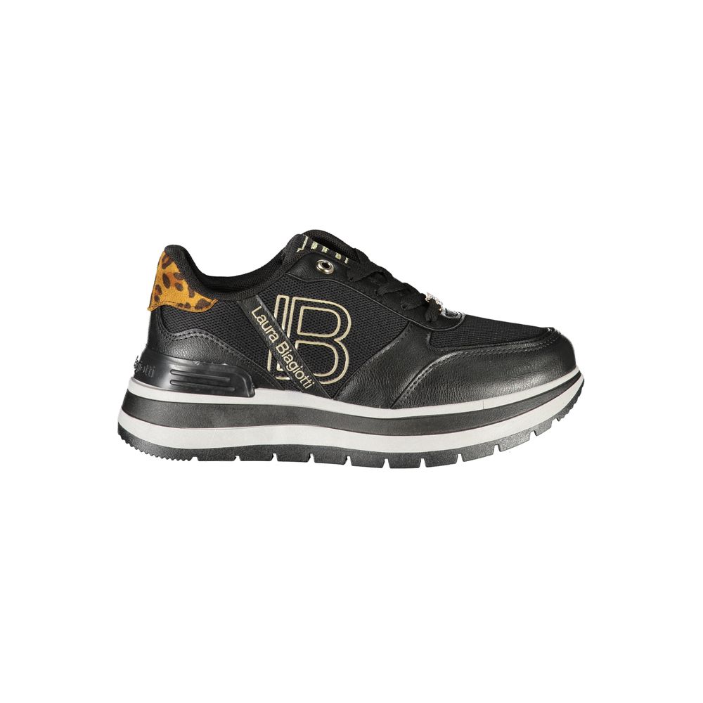Black Polyester Women Sneaker