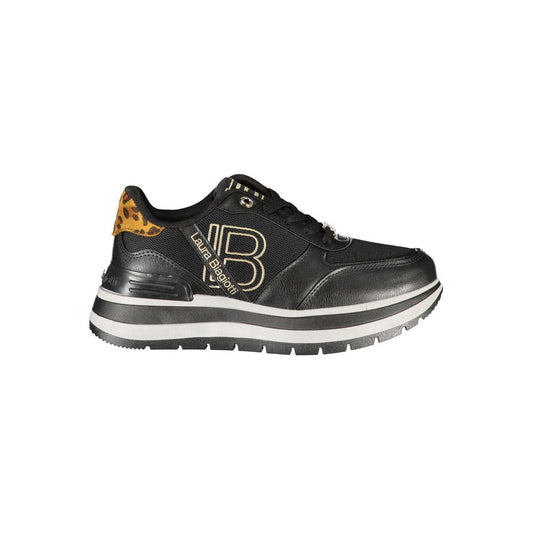 Black Polyester Women Sneaker