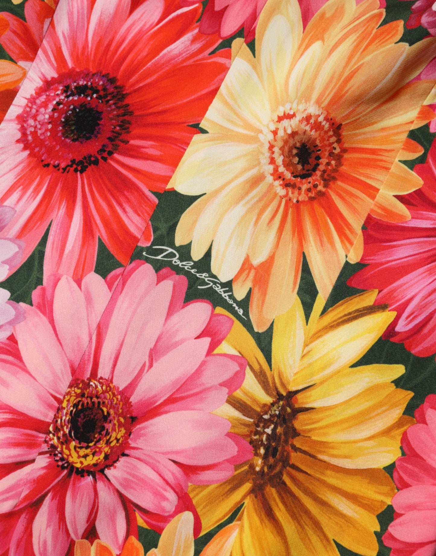 Multicolor Floral Print SilkSheath Midi Dress