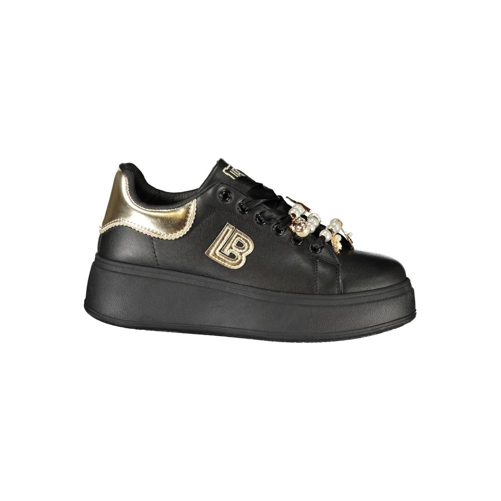 Black Polyester Women Sneaker